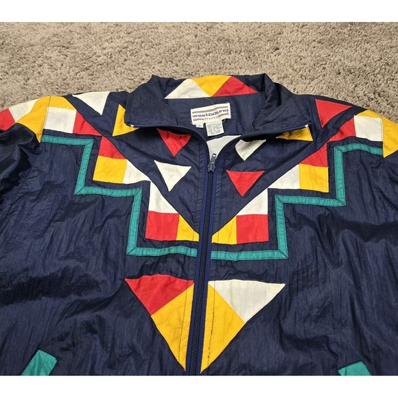 Westbound Aztec Print Windbreaker Jacket/Track Pants Women's Size P VTG‎ - Picture 4 of 14